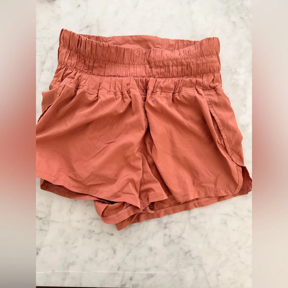 Popflex Women’s Elastic Waist Coral Shorts - Picture 1 of 3